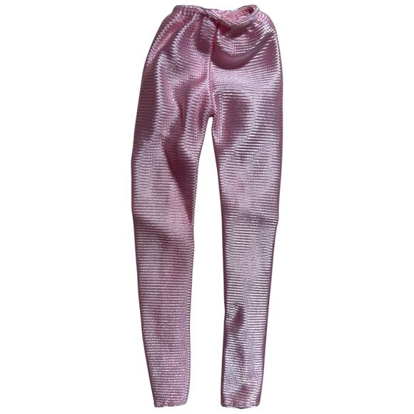 Barbie Pink Metallic Crop Top and Pants Two Piece Sparkle Outfit - Picture 5 of 7